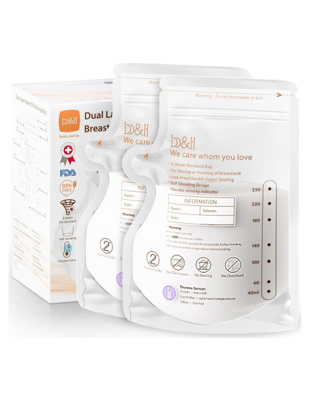 Bolsas de Almacenamiento de Leche Materna B&H 240ml 120pcs Bolsas de Almacenamiento de Leche Materna B&H 240ml 120pcs