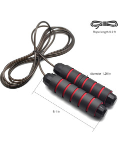 Cuerda de Saltar Ajustable BOOMIBOO 2.8m Antienredos para Fitness 2