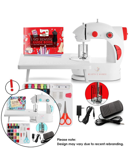 Mini Máquina de Coser Portátil Hearth & Harbor Doble Velocidad Mini Máquina de Coser Portátil Hearth & Harbor Doble Velocidad