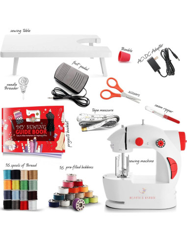 Mini Máquina de Coser Portátil Hearth & Harbor Doble Velocidad