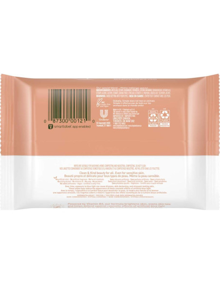 Toallitas Limpiadoras Faciales Simple Brillo Instantáneo 150 Unidades Toallitas Limpiadoras Faciales Simple Brillo Instantáneo 150 Unidades