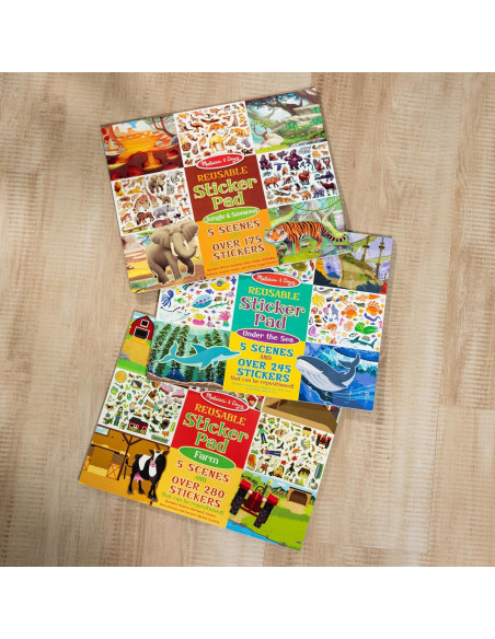 Almohadillas de Calcomanías Reutilizables Melissa & Doug - Selva, Granja y Mar Almohadillas de Calcomanías Reutilizables Melissa & Doug - Selva, Granja y Mar