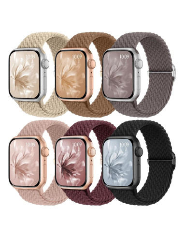 Paquete de 6 bandas elásticas Knossen para Apple Watch 38-49mm