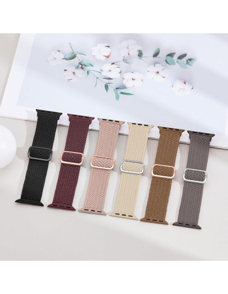 Paquete de 6 bandas elásticas Knossen para Apple Watch 38-49mm Paquete de 6 bandas elásticas Knossen para Apple Watch 38-49mm