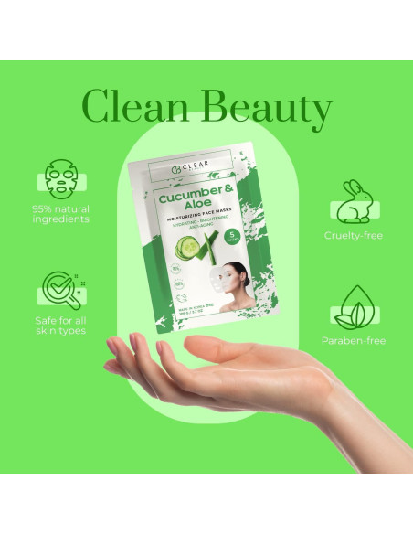 Mascarilla Facial Hidratante Klar & Co Pepino y Aloe 1 Unidad Mascarilla Facial Hidratante Klar & Co Pepino y Aloe 1 Unidad