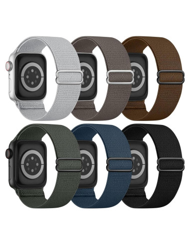 Paquete de 6 bandas elásticas Butifacion para Apple Watch 38-49mm