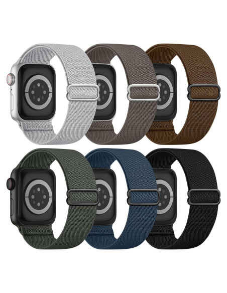 Paquete de 6 bandas elásticas Butifacion para Apple Watch 38-49mm Paquete de 6 bandas elásticas Butifacion para Apple Watch 38-49mm