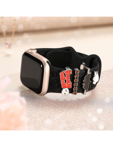 Banda de Silicona DaQin para Apple Watch 38-45mm con Charms Banda de Silicona DaQin para Apple Watch 38-45mm con Charms