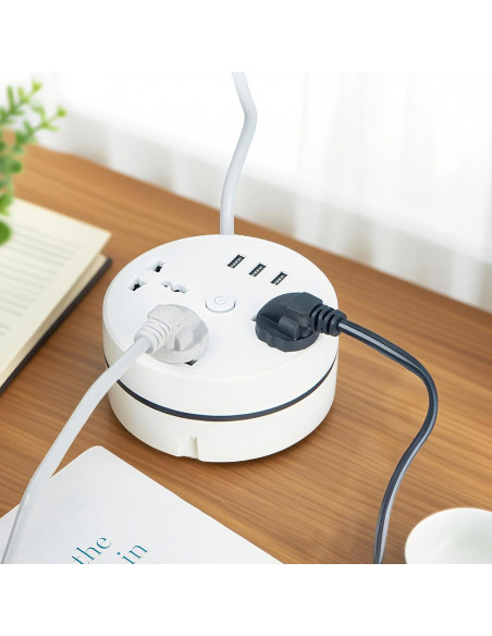 Regleta de Poder Universal 2 Metros con 3 Salidas y 2 USB Regleta de Poder Universal 2 Metros con 3 Salidas y 2 USB
