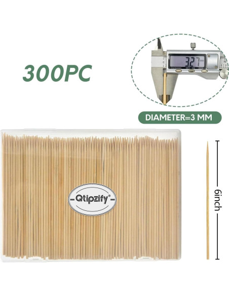 300 Pinchos de Madera 15 cm Youchuanghui para BBQ y Aperitivos 300 Pinchos de Madera 15 cm Youchuanghui para BBQ y Aperitivos