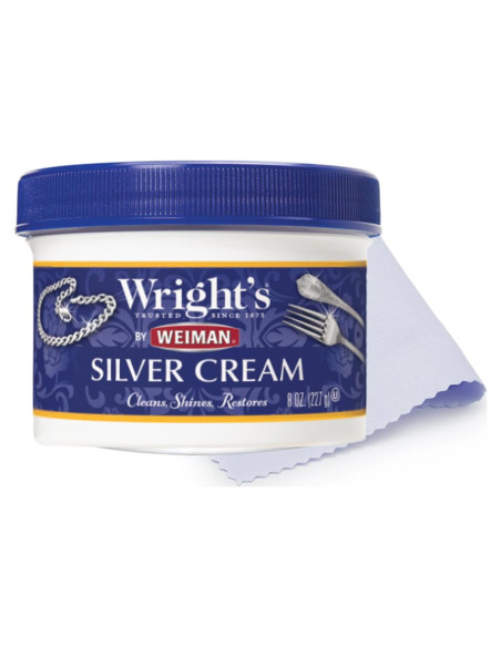 Crema Limpiadora de Plata Weiman 226g con Paño Pulido Crema Limpiadora de Plata Weiman 226g con Paño Pulido