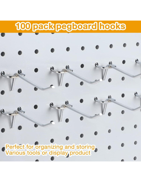 Ganchos para Tablero de Clavos Funrous 100 Piezas Acero Inoxidable Ganchos para Tablero de Clavos Funrous 100 Piezas Acero Inoxidable