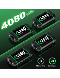 Cargador para Baterías Recargables Xbox One DINOSTRIKE 4080mWh 2