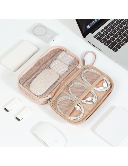 Estuche Organizador de Cables NISHEL Doble Capa Rosa Estuche Organizador de Cables NISHEL Doble Capa Rosa