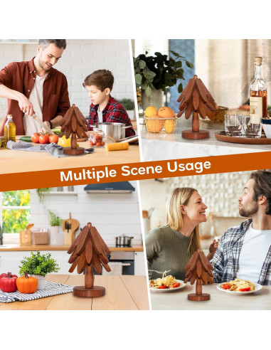 Set de 3 Posavasos de Madera LIFETOWE en Forma de Árbol