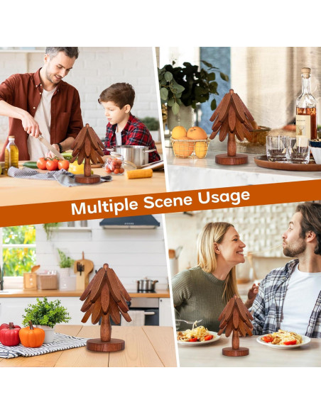 Set de 3 Posavasos de Madera LIFETOWE en Forma de Árbol Set de 3 Posavasos de Madera LIFETOWE en Forma de Árbol