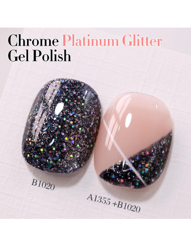 Esmalte en Gel Doble Ritmo 15ml Brillo Holográfico Negro