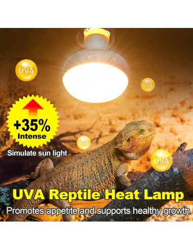 Bombilla de Calor para Reptiles MIXJOY 100W 2Pack UVA