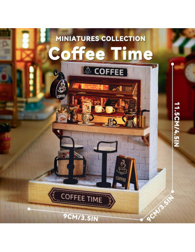 Casa de Muñecas Flever DIY Hora del Café con Muebles