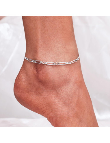 Pulsera de Tobillo Plata Esterlina 925 CHIC & ARTSY Multicapa