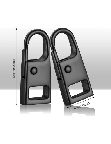 Kit de Reparación de Cremalleras 8 Piezas Metal WILLBOND Negro