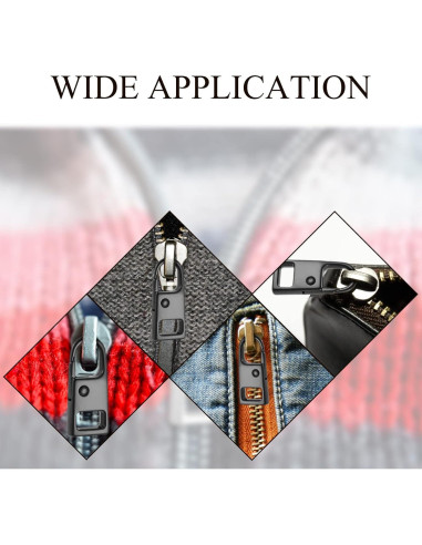 Kit de Reparación de Cremalleras 8 Piezas Metal WILLBOND Negro
