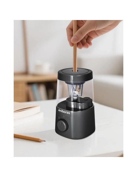 Sacapuntas Eléctrico Aniborsa Negro con Agudeza Ajustable Sacapuntas Eléctrico Aniborsa Negro con Agudeza Ajustable