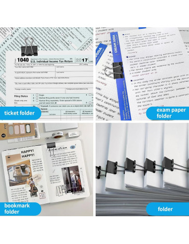 180 Clips de Carpeta Pequeños PEASUG 15mm Suministros Oficina