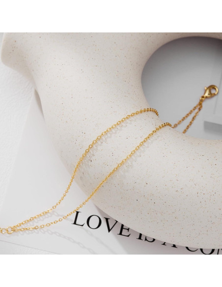 Tobilleras de Oro 14K para Mujeres Impermeables - Cadena Básica Tobilleras de Oro 14K para Mujeres Impermeables - Cadena Básica