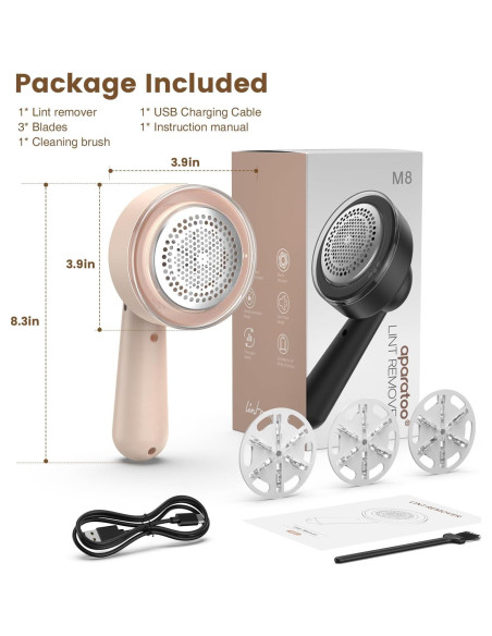 Raspador de Pelusa Bubbacare Eléctrico Recargable 6 Hojas Raspador de Pelusa Bubbacare Eléctrico Recargable 6 Hojas