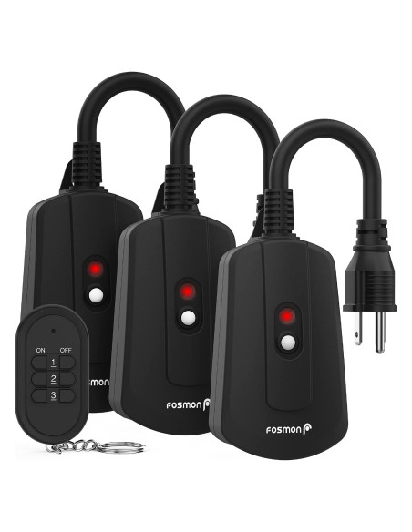 Enchufe Control Remoto Inalámbrico Fosmon 3 Salidas 30m Enchufe Control Remoto Inalámbrico Fosmon 3 Salidas 30m