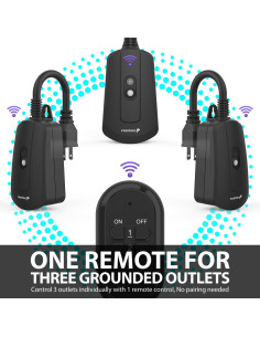 Enchufe Control Remoto Inalámbrico Fosmon 3 Salidas 30m 2