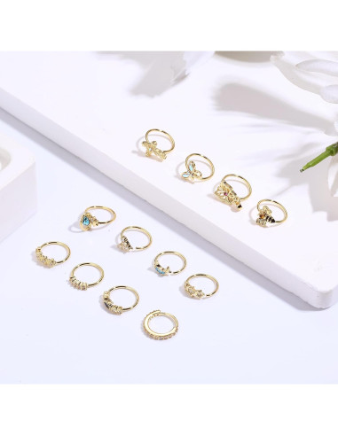 Dochais 12 Aros Nasales 20G Acero Inoxidable Quirúrgico