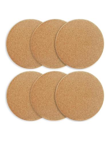 Set de 6 Posavasos de Corcho LEKAYIHU 10 cm Resistentes al Calor