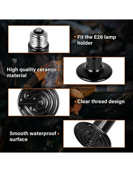 Emisor de Calor Cerámico Simple Deluxe 25W para Reptiles Emisor de Calor Cerámico Simple Deluxe 25W para Reptiles