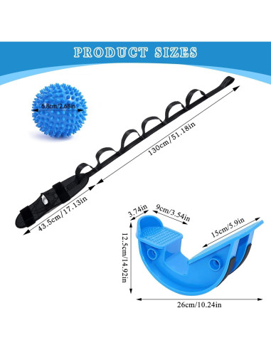Estirador de pies y pantorrillas JIURUN - Kit ergonómico azul