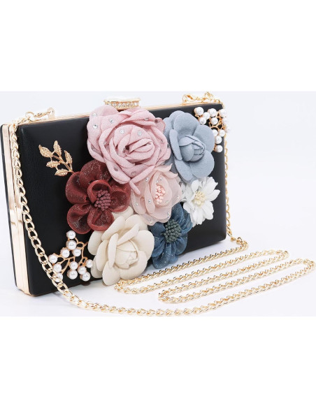 Bolso de Noche Floral Milisente para Mujeres - Clutch Boda 20x13cm Bolso de Noche Floral Milisente para Mujeres - Clutch Boda 20x13cm