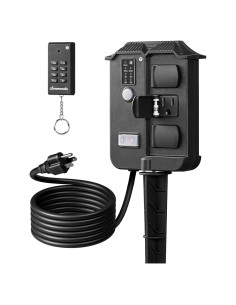 Temporizador de Estaca DEWENWILS 6 Salidas Impermeable Control Remoto