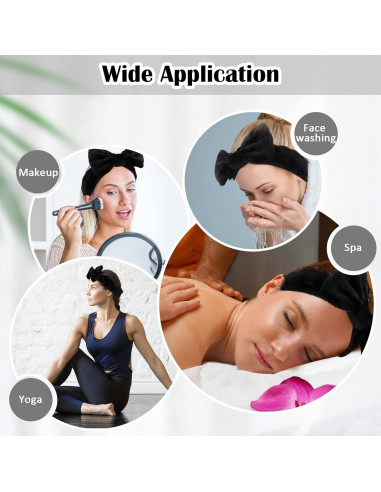 Cinta de Microfibra Negra WHAVEL - 9 Piezas para Cuidado Facial