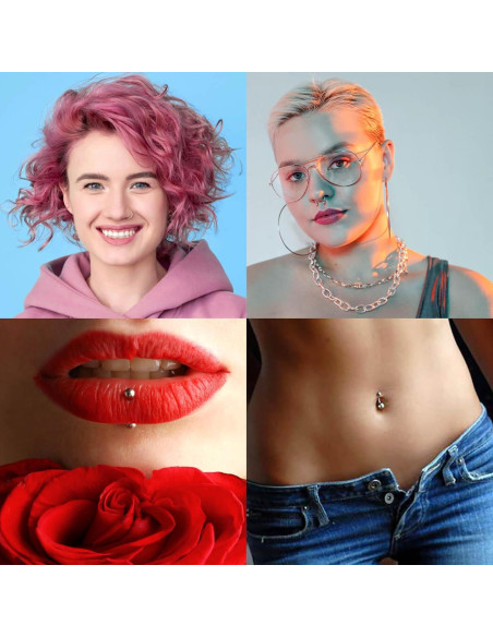 Kit de Piercing 130 Piezas Acero Inoxidable 316L con Agujas Kit de Piercing 130 Piezas Acero Inoxidable 316L con Agujas