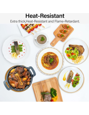 Juego de 12 Trivets Redondos de Algodón ATZNZIK 20.32 cm