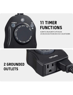 Temporizador Exterior TiFFCOFiO TF-1502 con Sensor de Luz 15A 2