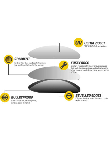 Lentes de Reemplazo Fuse Tinte Gradiente Marrón 60mm para Prada SPS 56P