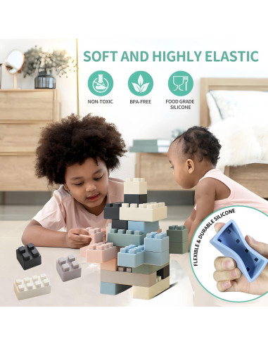 Bloques de Silicona Suaves ROHSCE 20PCS Juguete Educativo