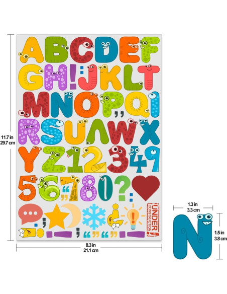 256 Letras y Números de Transferencia de Calor Yiootop 29x21cm 256 Letras y Números de Transferencia de Calor Yiootop 29x21cm