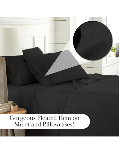 Juego de Sábanas Twin Southshore Fine Living Microfibra Negro