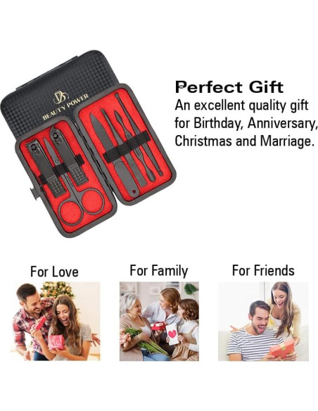 Kit de Manicura y Pedicura 7 Piezas Beauty Power Negro/Rojo Kit de Manicura y Pedicura 7 Piezas Beauty Power Negro/Rojo