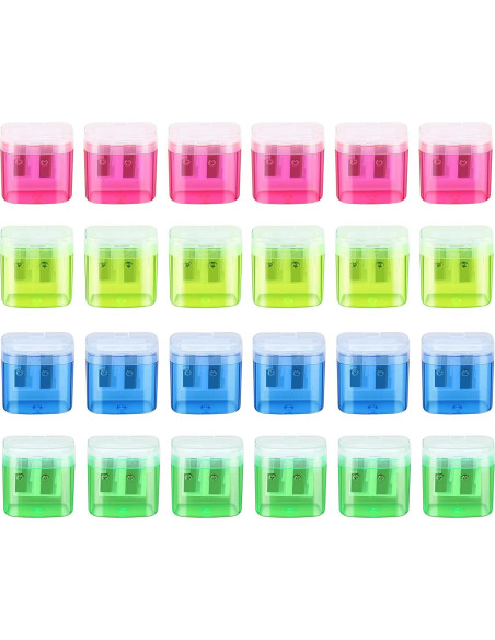 24 Sacapuntas Manuales Doble Orificio Hxezoc Colores Variados 24 Sacapuntas Manuales Doble Orificio Hxezoc Colores Variados
