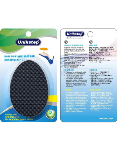 Almohadillas Antideslizantes Unikstep 5 Pares Goma Negra