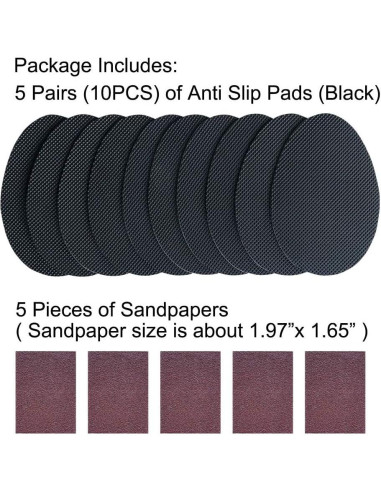 Almohadillas Antideslizantes Unikstep 5 Pares Goma Negra